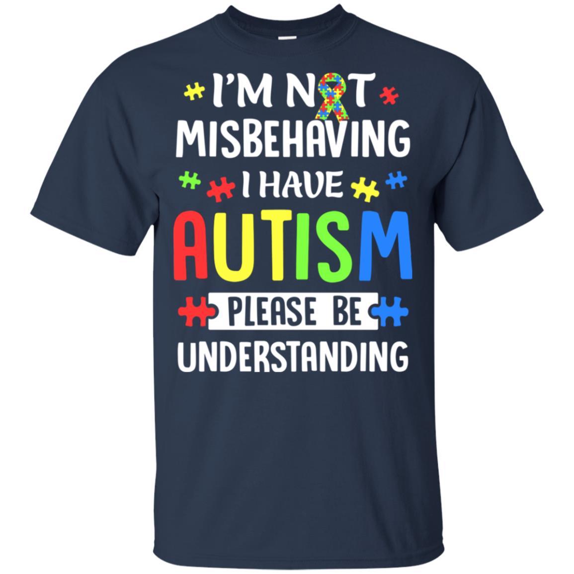 Autism Awareness I'm Not Misbehaving I Have Autism Youth-Youth Shirt-Youth T-Shirt-Navy