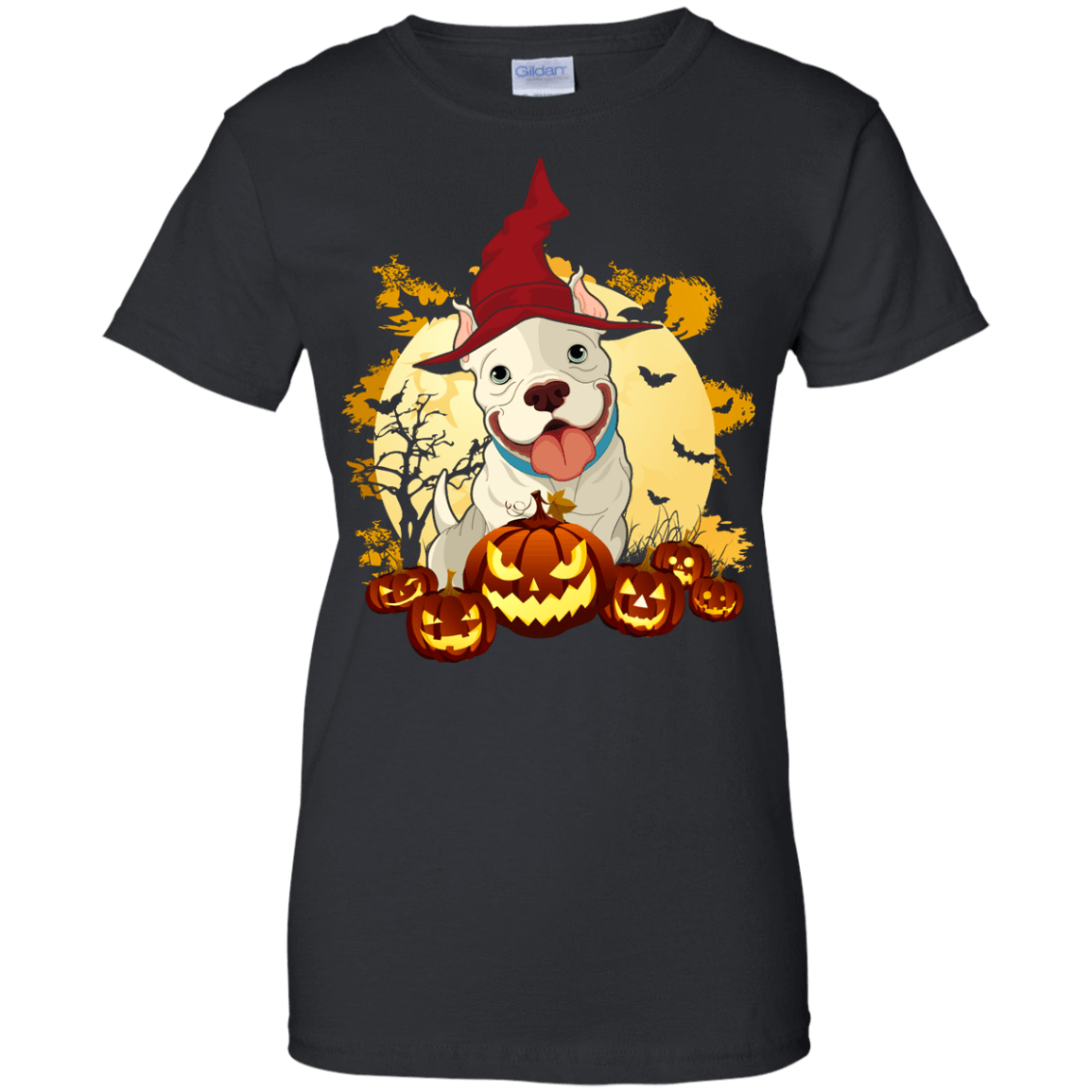 Pitbull Halloween Pumpkin-T-Shirt & Hoodie-Women's T-Shirt-Black