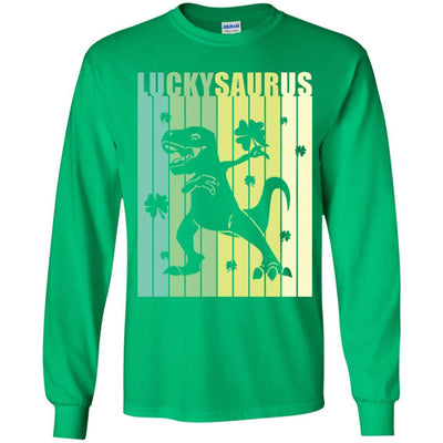 Happy St Pat Rex Day Dinosaur T-Rex Kids Patricks Day Youth-Youth Shirt-Youth Long Sleeve T-Shirt-Irish Green