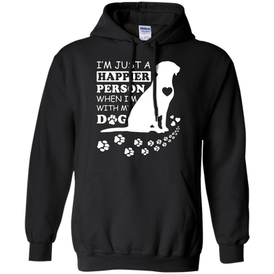 I'm Just A Happier Person When I'm With Dog-T-Shirt & Hoodie-Pullover Hoodie-Black