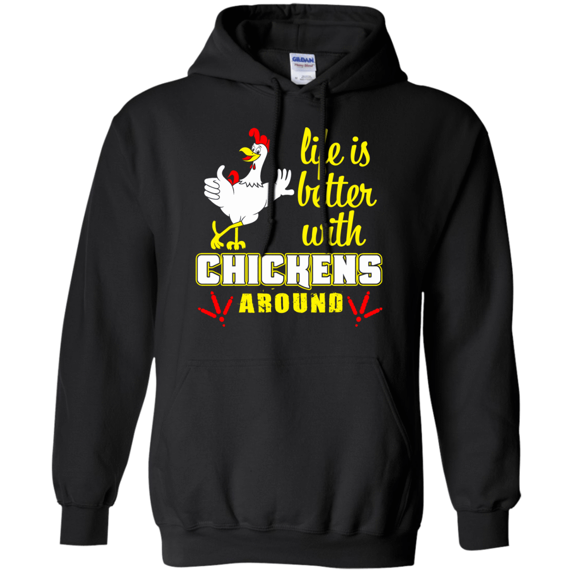 Life Is Better With Chickens Around-T-Shirt & Hoodie-Pullover Hoodie-Black