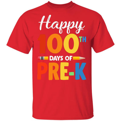 Happy 100th Day of Pre-K Teacher or Student Gift Youth-Youth Shirt-Youth T-Shirt-Red