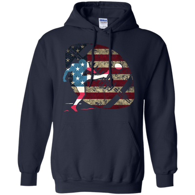 Kicker Football America Flag-T-Shirt & Hoodie-Pullover Hoodie-Navy