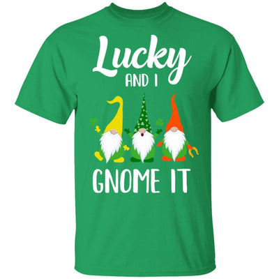 Lucky And I Gnome It Funny St. Patrick's Day Gnome-T-Shirt & Hoodie-Classic T-Shirt-Irish Green