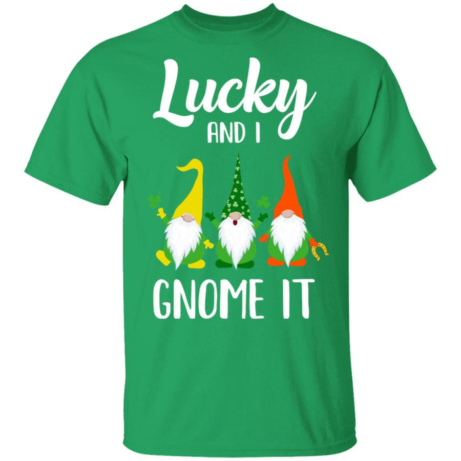 Lucky And I Gnome It Funny St. Patrick's Day Gnome-T-Shirt & Hoodie-Classic T-Shirt-Irish Green