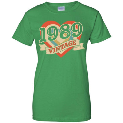 Vintage Retro Classic Heart Made In 1989 32th Birthday-T-Shirt & Tank Top-Women's T-Shirt-Irish Green
