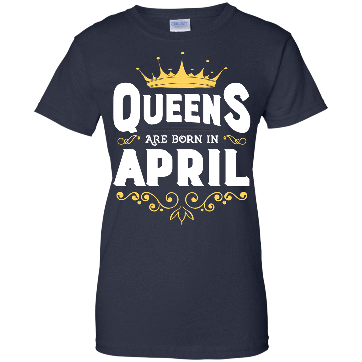 Queens Are Born In April-T-Shirt & Hoodie-Women's T-Shirt-Navy