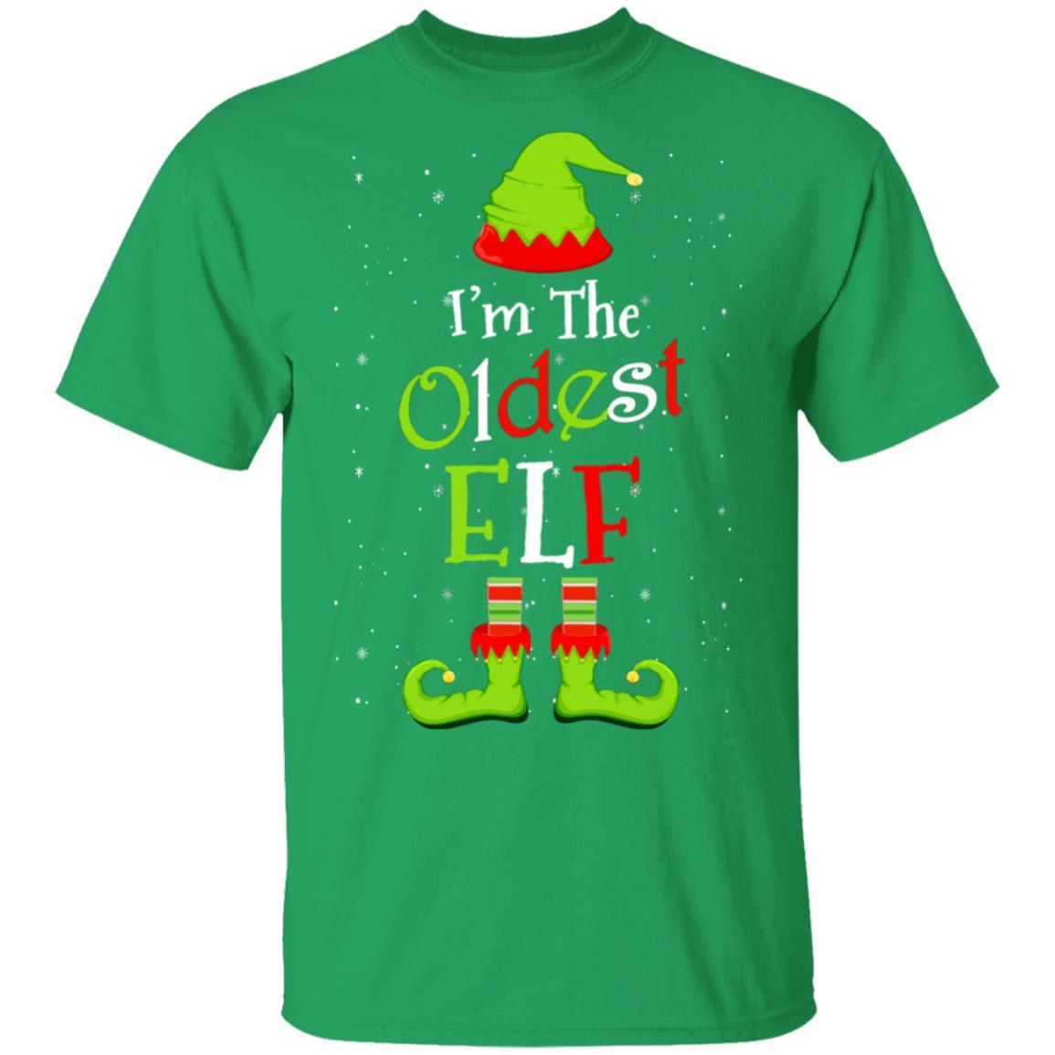 I'm The Oldest Elf Family Matching Funny Christmas Group Gift-T-Shirt & Sweatshirt-Classic T-Shirt-Irish Green
