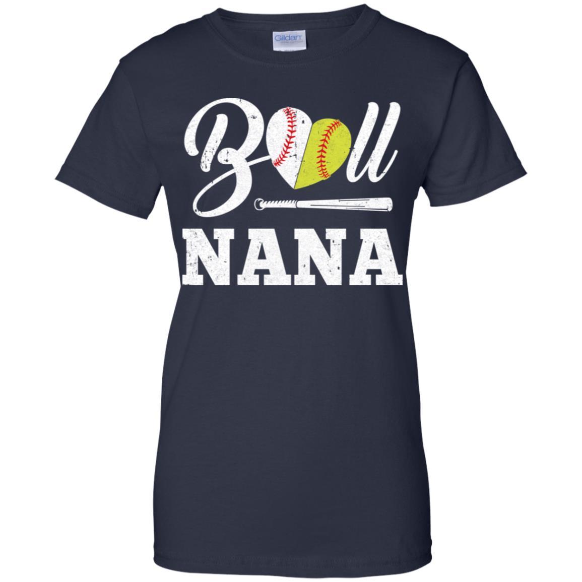 Funny Ball Nana Softball Baseball Mothers Day Gifts-T-Shirt & Tank Top-Women's T-Shirt-Navy