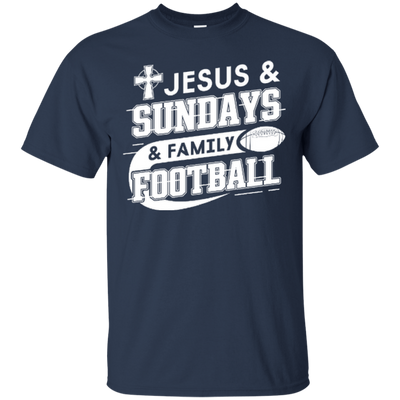Jesus Sundays Family Football-T-Shirt & Hoodie-Classic T-Shirt-Navy