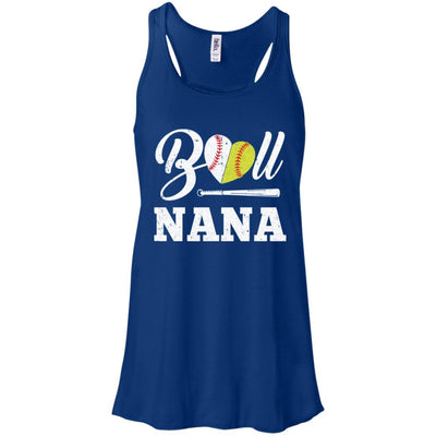 Funny Ball Nana Softball Baseball Mothers Day Gifts-T-Shirt & Tank Top-Women's Flowy Racerback Tank-True Royal