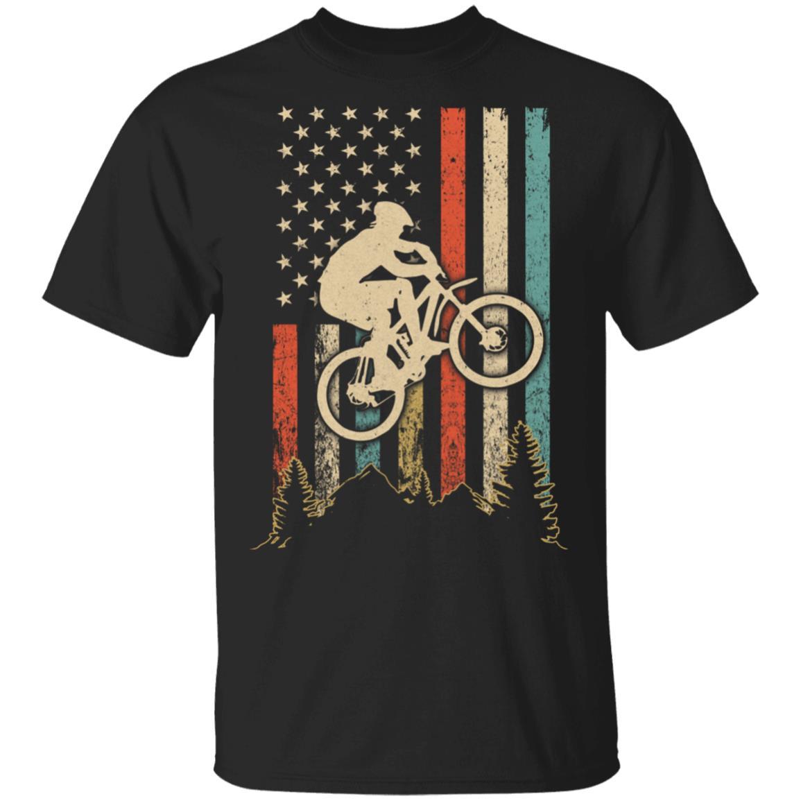 Vintage Mountain Bike US FLag Retro Biking Style MTB