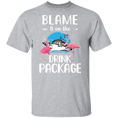 Flamingo Blame It On The Drink Package Cruising Cruiser-T-Shirt & Tank Top-Classic T-Shirt-Sport Grey