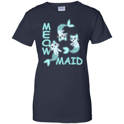 Funny Meowmaid Cat Mermaid-T-Shirt & Hoodie-Women's T-Shirt-Navy
