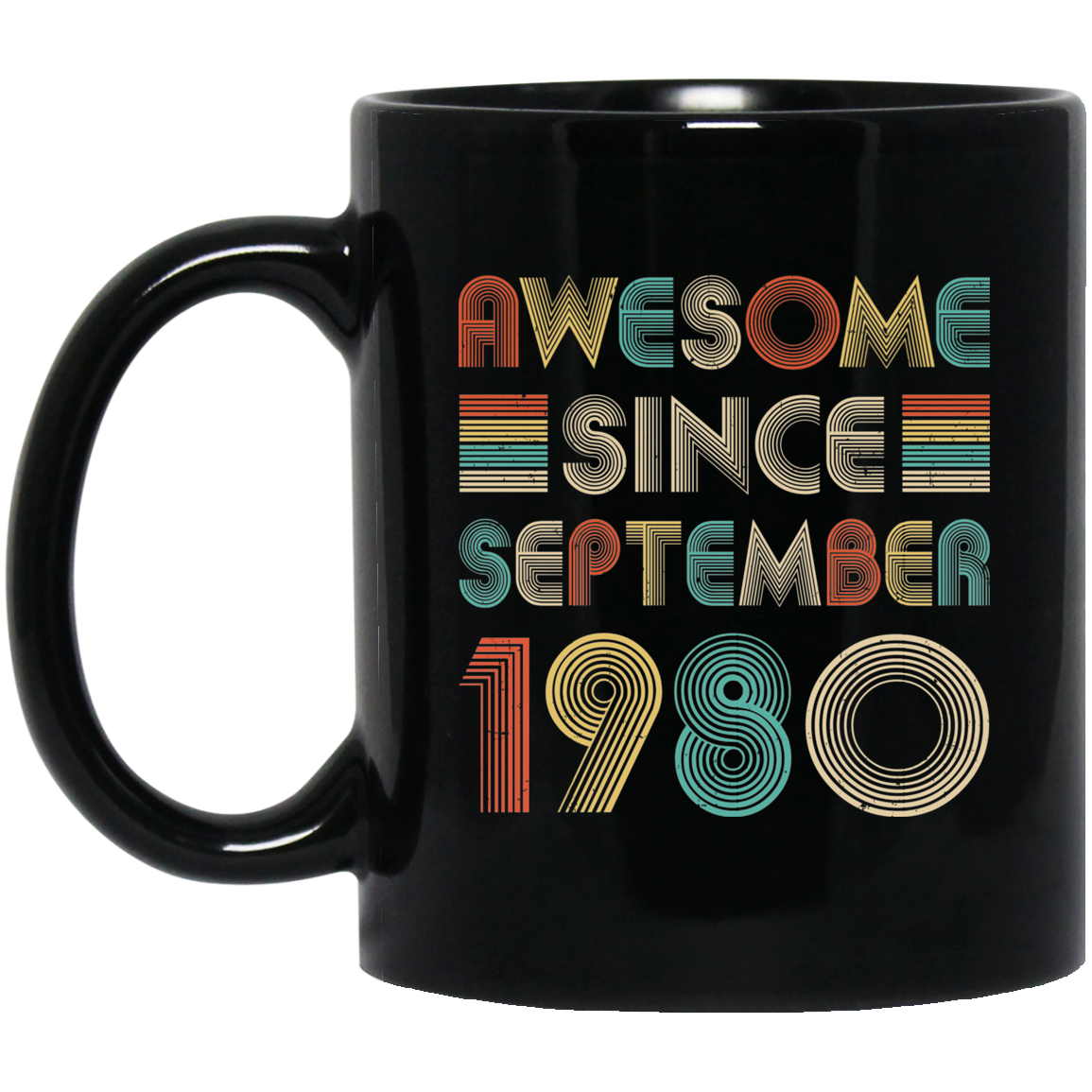 Awesome Since September 1980 Vintage 41th Birthday Gifts Mug-Coffee Mug-BM11OZ 11 oz. Black Mug-Black