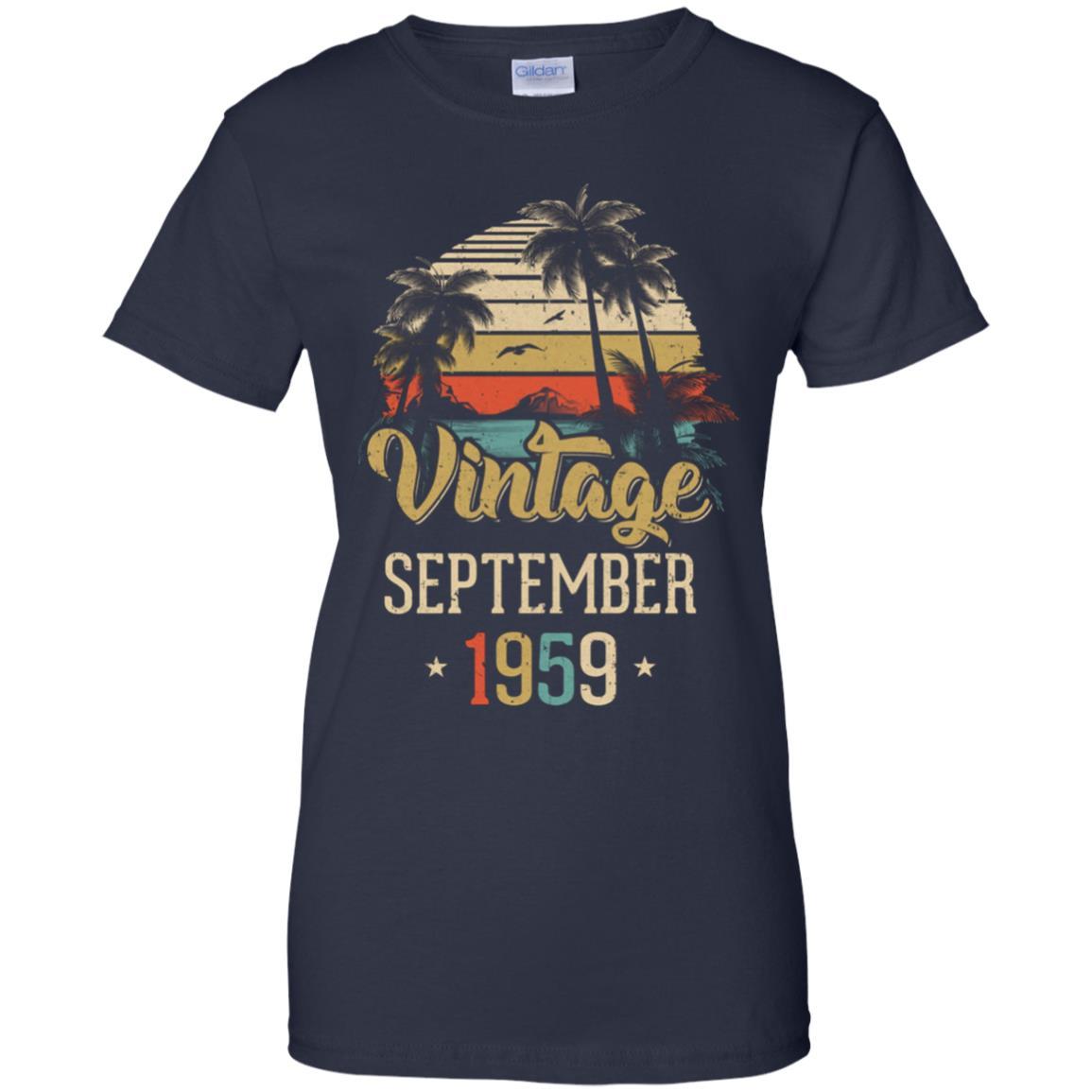 Retro Classic Vintage September 1959 62th Birthday Gift-T-Shirt & Hoodie-Women's T-Shirt-Navy