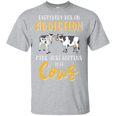 Everybody Has An Addiction Mine Just Happens To Be Cows-T-Shirt & Tank Top-Classic T-Shirt-Sport Grey