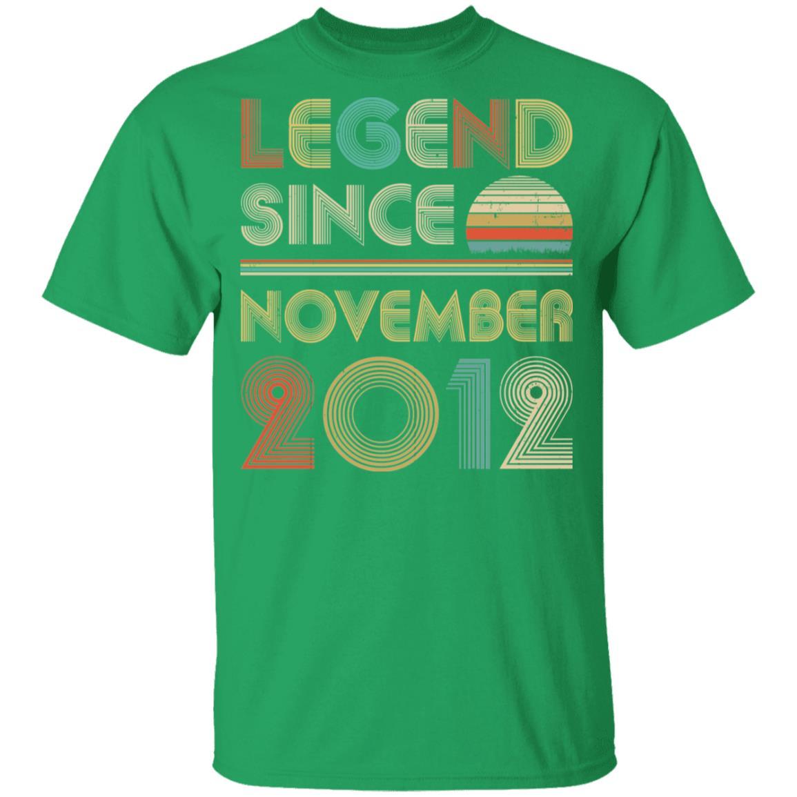 Legend Since November 2012 Vintage 9th Birthday Gifts Youth-Youth Shirt-Youth T-Shirt-Irish Green