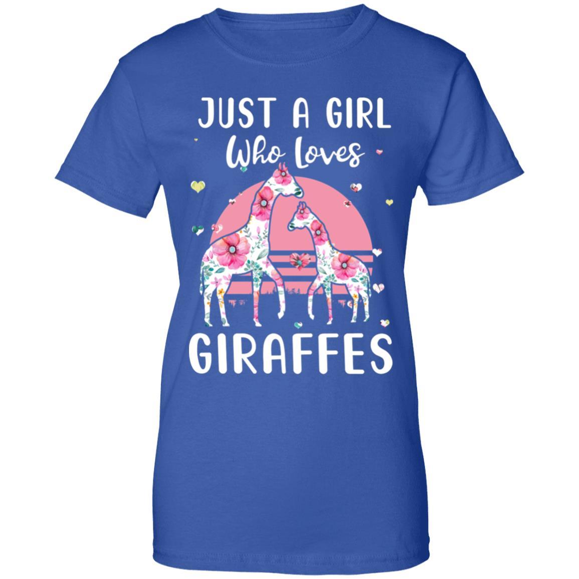 Just A Girl Who Loves Giraffes-T-Shirt & Tank Top-Women's T-Shirt-Royal
