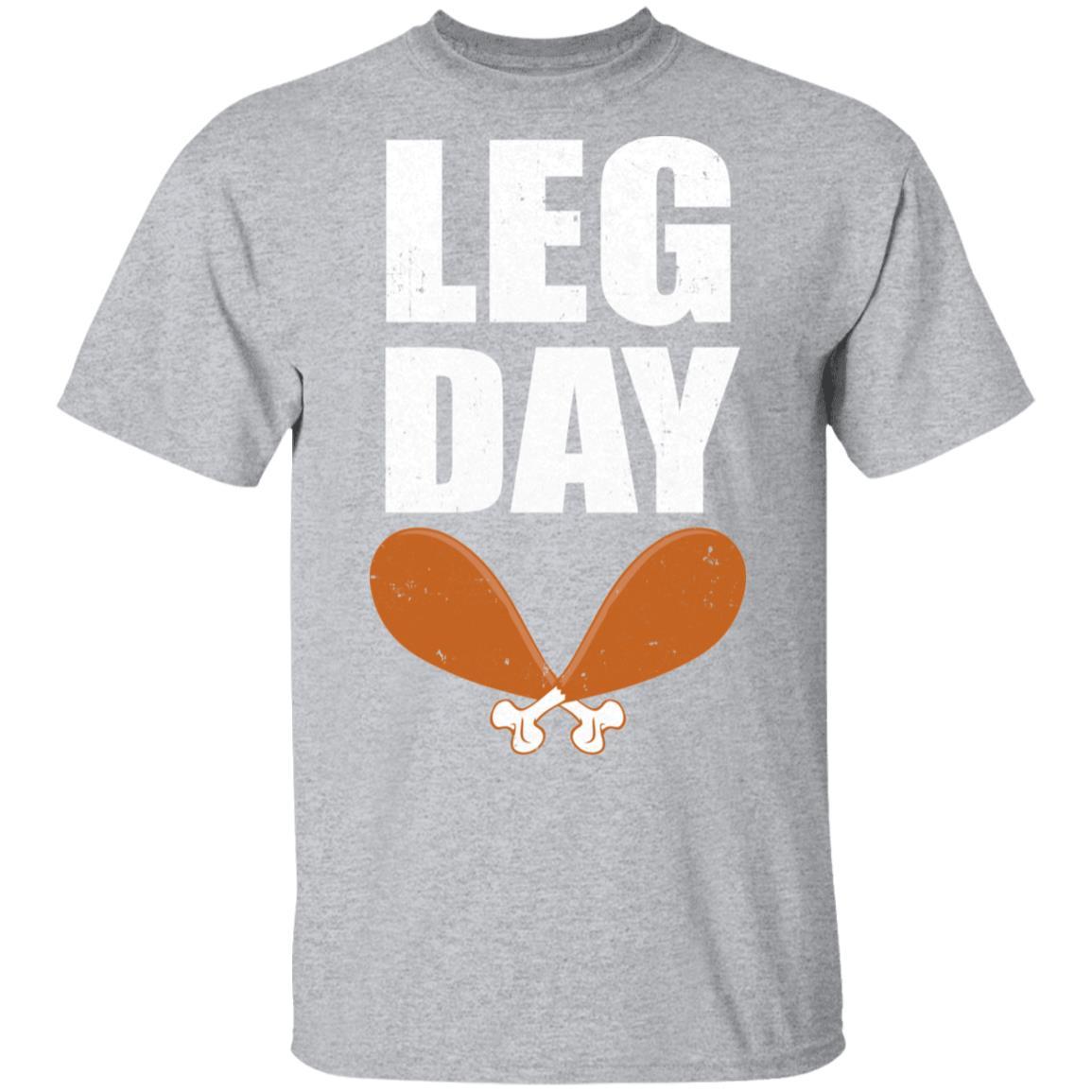 Funny Leg Day Thanksgiving Turkey-T-Shirt & Hoodie-Classic T-Shirt-Sport Grey