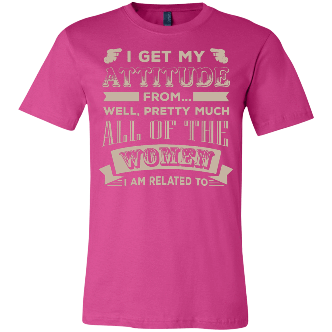 I Get My Attitude From Well Pretty Much All Women T Shirt-T-Shirt & Hoodie-Youth Bella+Canvas Jersey Short Sleeve T-Shirt-Berry