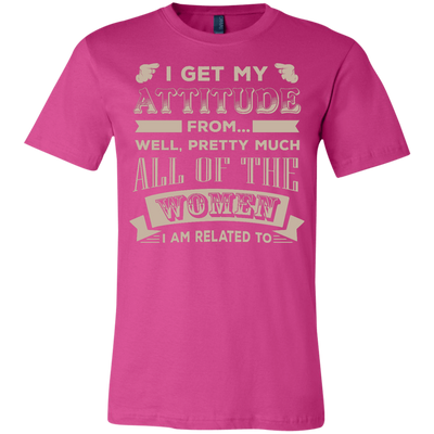 I Get My Attitude From Well Pretty Much All Women T Shirt-T-Shirt & Hoodie-Youth Bella+Canvas Jersey Short Sleeve T-Shirt-Berry