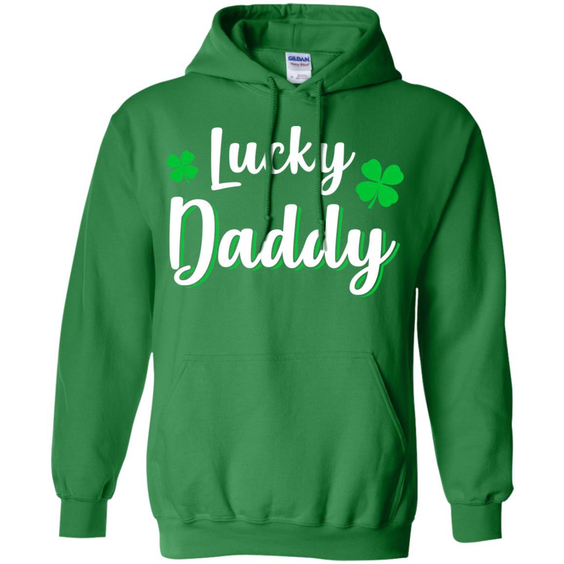 Luckiest Lucky Daddy St Patricks Day-T-Shirt & Hoodie-Pullover Hoodie-Irish Green