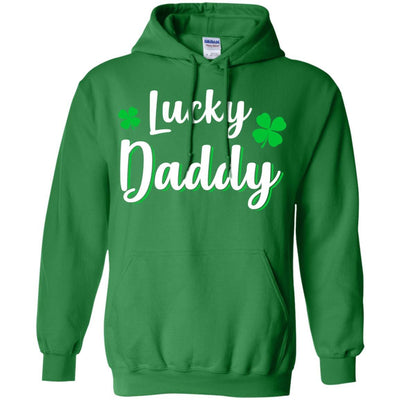 Luckiest Lucky Daddy St Patricks Day-T-Shirt & Hoodie-Pullover Hoodie-Irish Green
