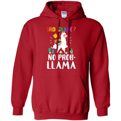 3rd Grade No Prob Llama Funny First Day Of School-T-Shirt & Hoodie-Pullover Hoodie-Red