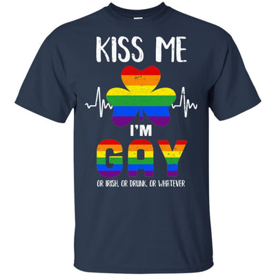 Kiss Me I'm Gay Or Irish Or Drunk St Patrick's Day-T-Shirt & Hoodie-Classic T-Shirt-Navy