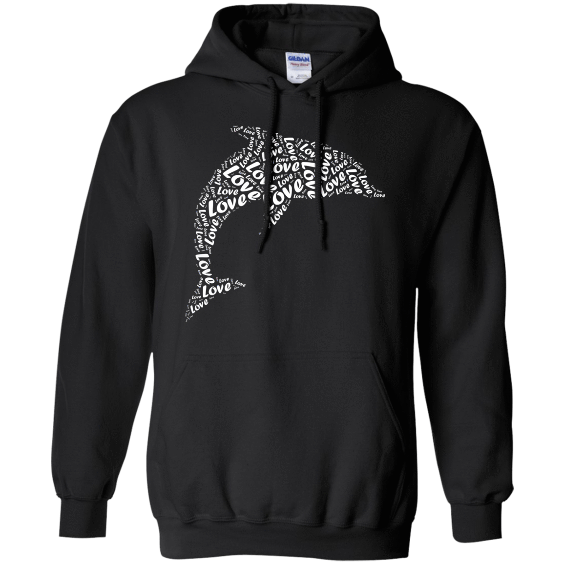 I Love Dolphin-T-Shirt & Hoodie-Pullover Hoodie-Black