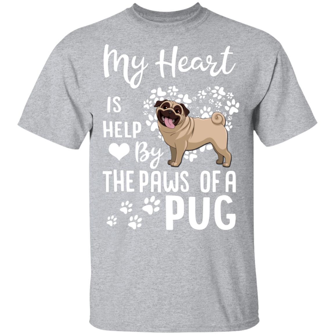My Heart Is Held By The Paws Of A Pug Lover-T-Shirt & Hoodie-Classic T-Shirt-Sport Grey