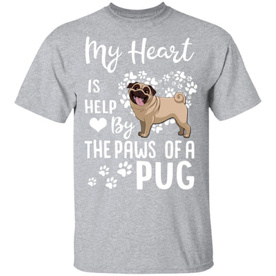 My Heart Is Held By The Paws Of A Pug Lover-T-Shirt & Hoodie-Classic T-Shirt-Sport Grey