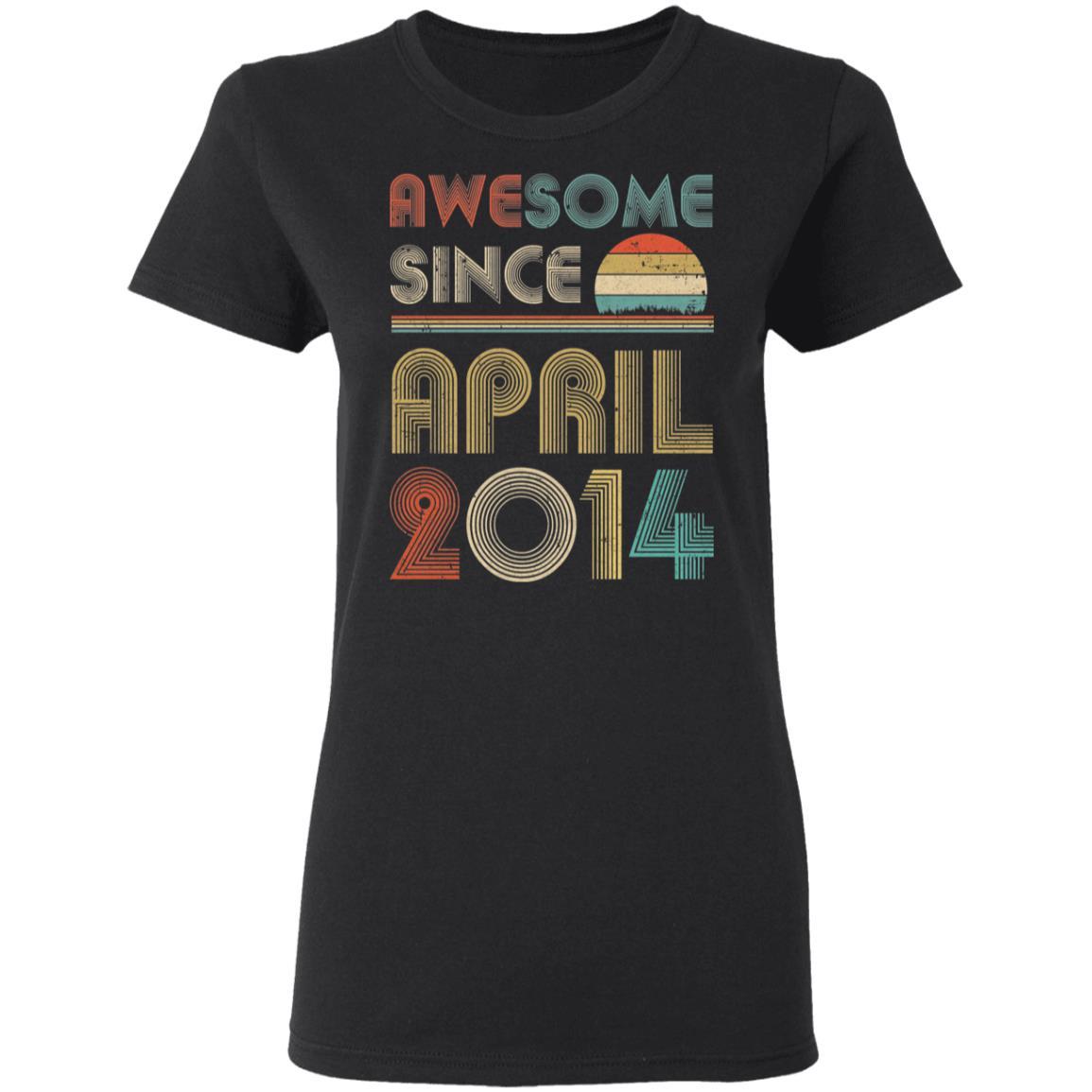 Awesome Since April 2014 Vintage 7th Birthday Gifts Youth-Youth Shirt-Women's T-Shirt-Black