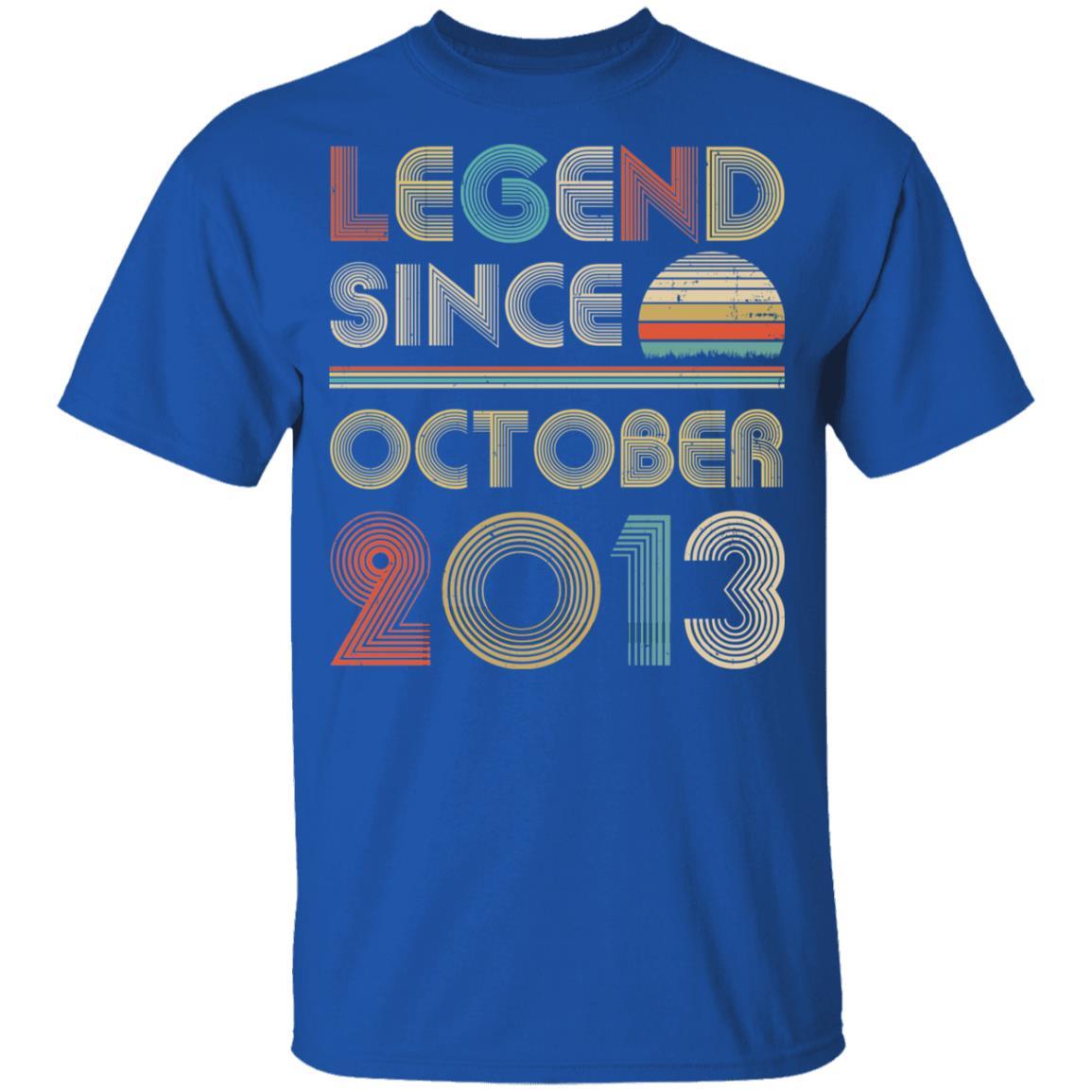 Legend Since October 2013 Vintage 8th Birthday Gifts Youth-Youth Shirt-Youth T-Shirt-Royal