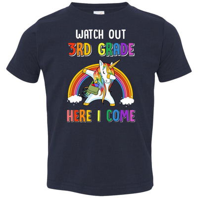 3rd Grade Here I Come Unicorn Back To School Youth-Youth Shirt-Toddler T-Shirt-Navy