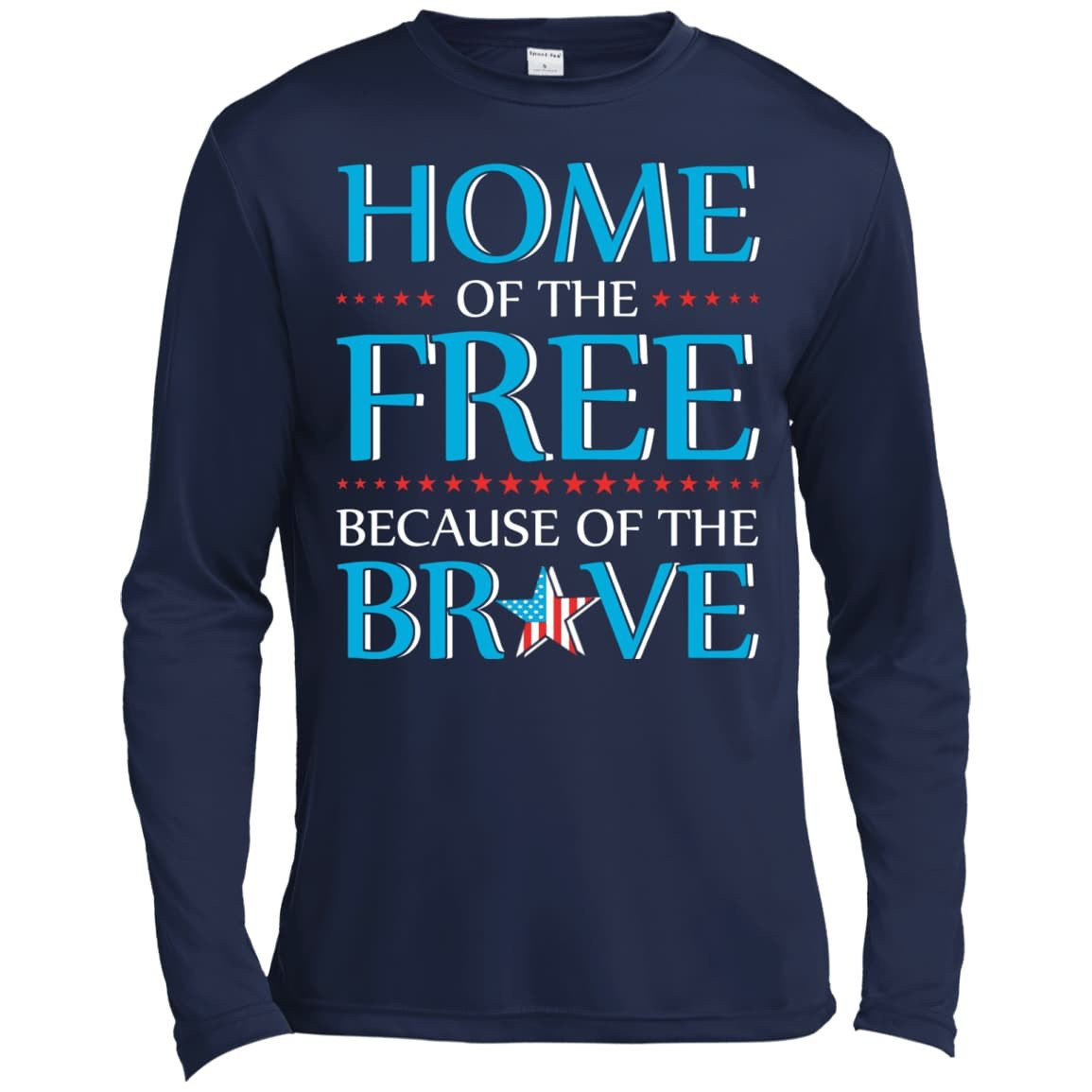 Home Of The Free-T-Shirt & Hoodie-Long Sleeve T-Shirt-Navy