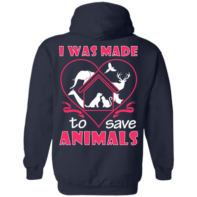 I Was Made To Save Animals-T-Shirt & Hoodie-Pullover Hoodie-Navy