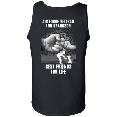 Air Force Veteran And Grandson Best Friends For Life-T-Shirt & Hoodie-Unisex Tank-Black