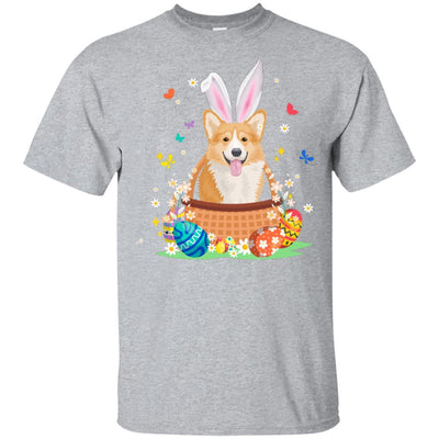 Corgi Bunny Hat Rabbit Easter Eggs-T-Shirt & Hoodie-Classic T-Shirt-Sport Grey