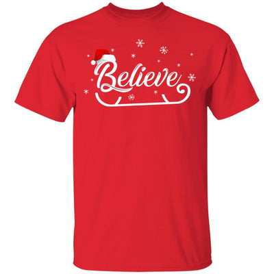 Christmas Santa Believe Xmas Christmas Holiday Funny Gift-T-Shirt & Sweatshirt-Classic T-Shirt-Red