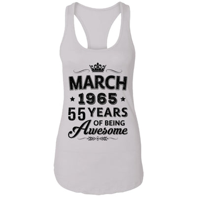 Vintage 1965 March 55Th Birthday Gift Being Awesome-T-Shirt & Tank Top-Women's Ideal Racerback Tank-White
