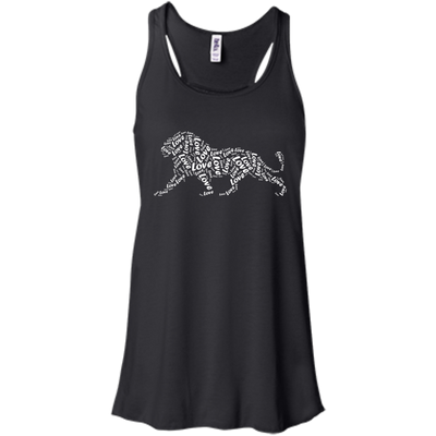 I Love Lion T-Shirt Word Graphic Tee-T-Shirt & Hoodie-Women's Flowy Racerback Tank-Black
