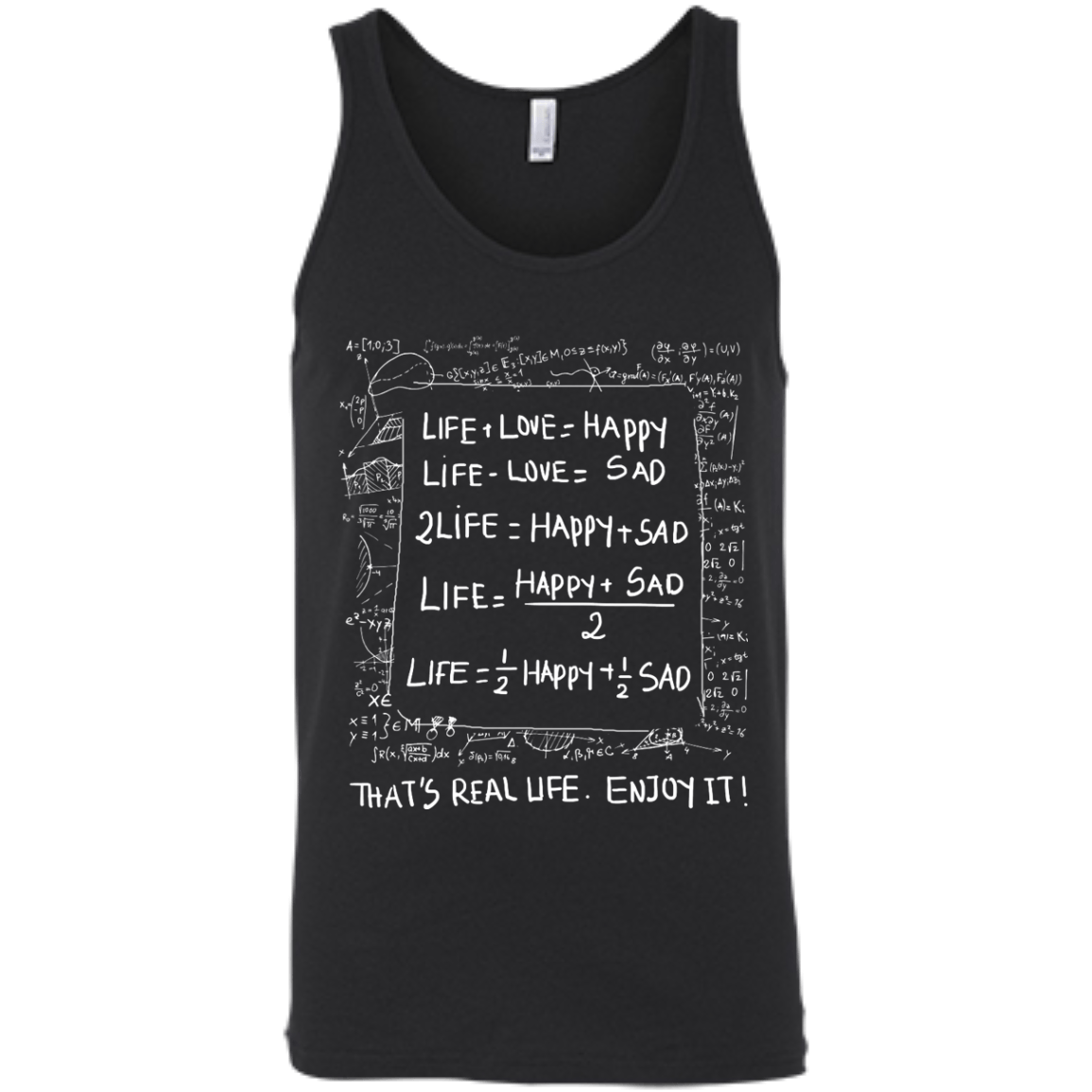 Life Love Happy Sad - Mathematics Of Life-T-Shirt & Hoodie-Unisex Tank-Black
