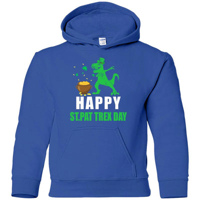 Happy St Pat T-Rex Day Dinosaur St Patrick's Day Youth-Youth Shirt-Youth Pullover Hoodie-Royal