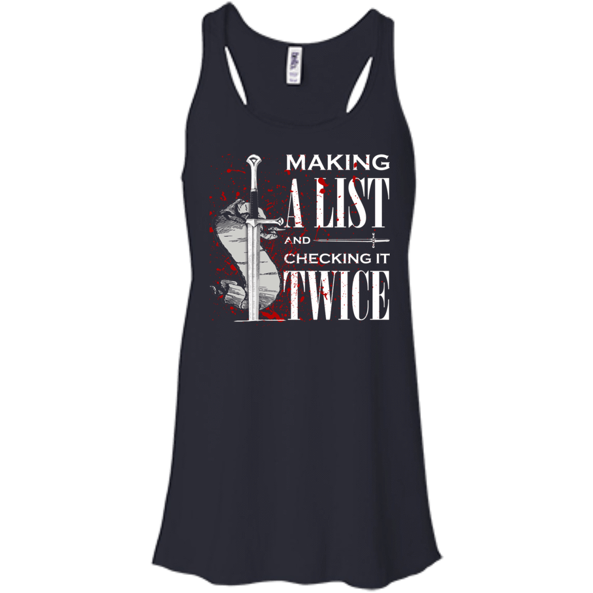 Making A List And Check It-T-Shirt & Hoodie-Women's Flowy Racerback Tank-Midnight