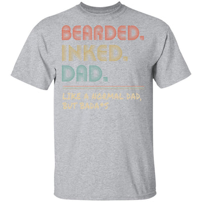 Bearded Inked Dad Funny For Daddy Papa Vintage-T-Shirt & Hoodie-Classic T-Shirt-Sport Grey