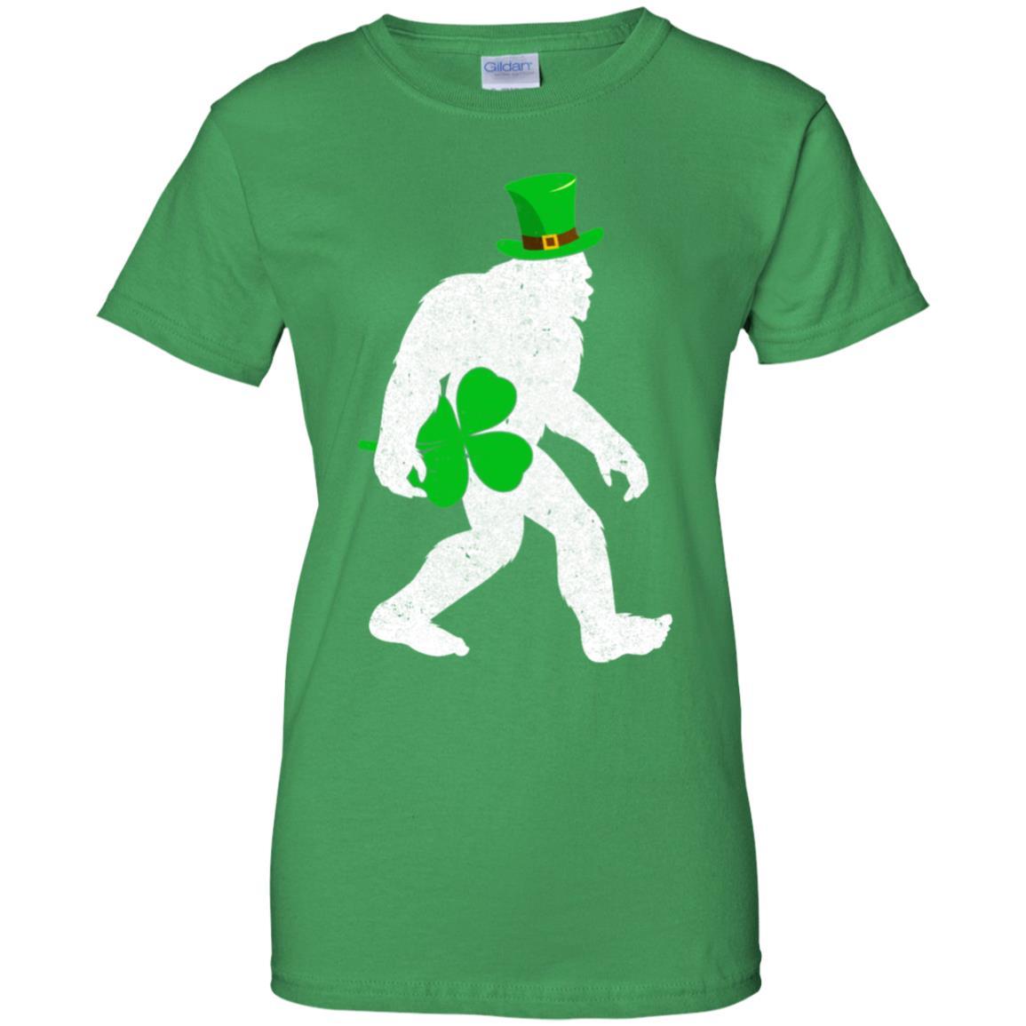 Shamrock Irish Bigfoot St Patrick's Day-T-Shirt & Hoodie-Women's T-Shirt-Irish Green