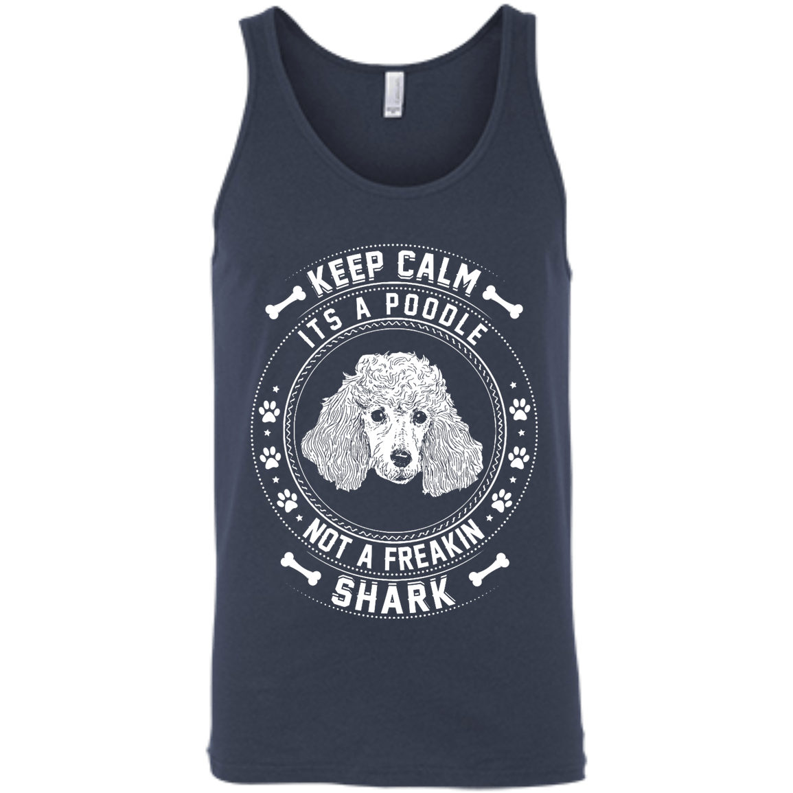 Keep Calm It's A Poodle Not A Freaking Shark-T-Shirt & Hoodie-Unisex Tank-Navy