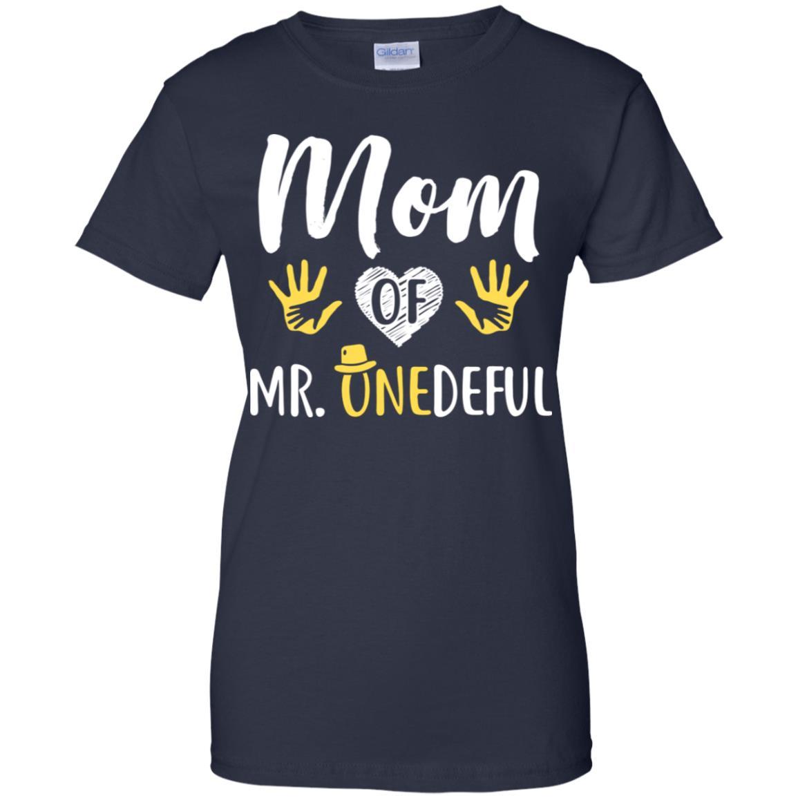 Funny Mom Of Mr. Onederful Wonderful 1st Birthday Boy-T-Shirt & Hoodie-Women's T-Shirt-Navy